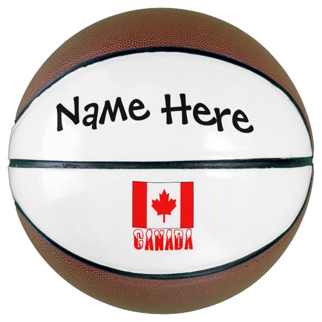 Canada and Canadian Flag with Your Name Basketball (Front)