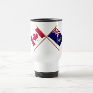 Canada and Cayman Islands Crossed Flags Travel Mug