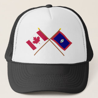 Canada and Guam Crossed Flags Trucker Hat
