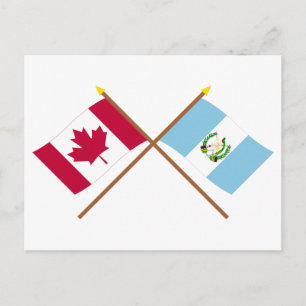 Canada and Guatemala Crossed Flags Postcard