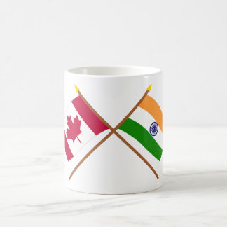 Canada and India Crossed Flags Coffee Mug