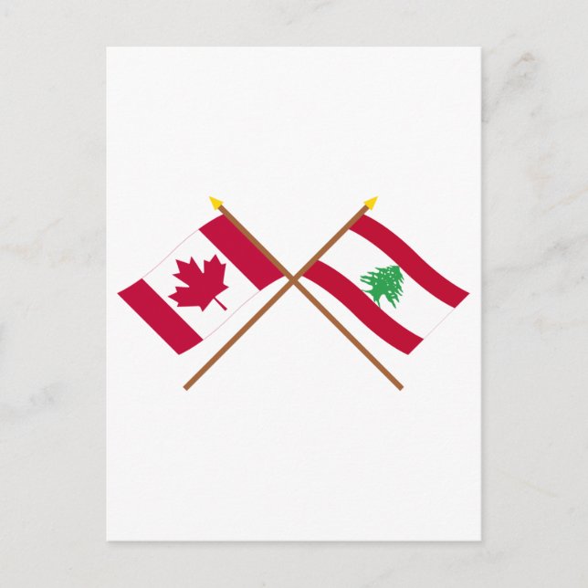 Canada and Lebanon Crossed Flags Postcard (Front)