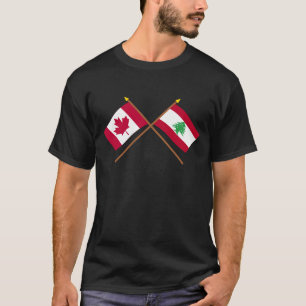 Canada and Lebanon Crossed Flags T-Shirt