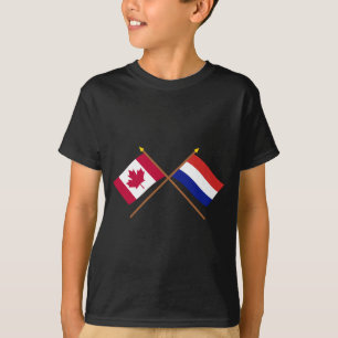 Canada and Netherlands Crossed Flags T-Shirt