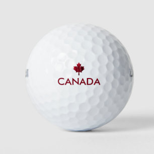 Canada and Red Maple Leaf Golf Balls
