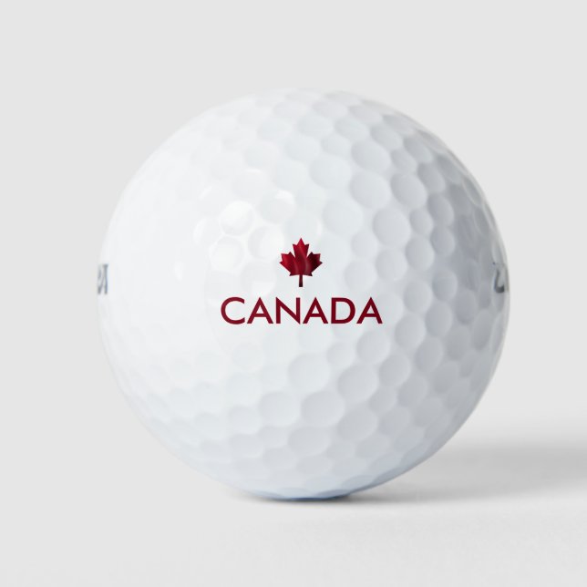 Canada and Red Maple Leaf Golf Balls (Front)