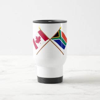 Canada and South Africa Crossed Flags Travel Mug