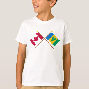 Canada and St Vincent Crossed Flags T-Shirt
