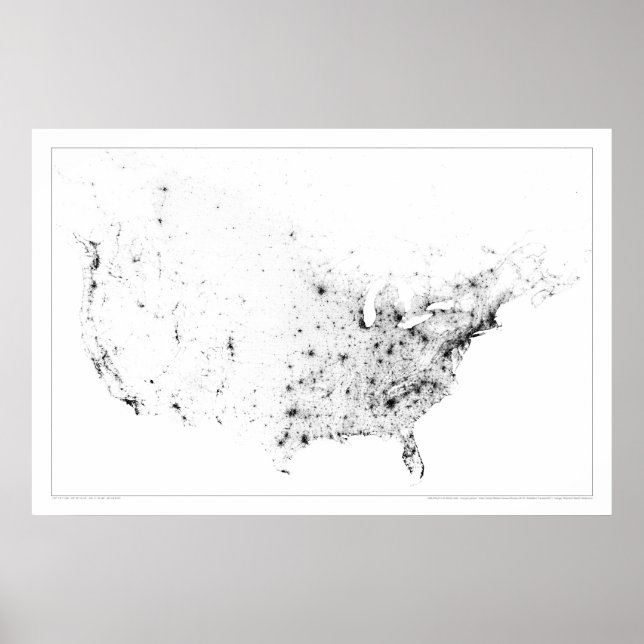 Canada and United States Census Dotmap Poster (Front)