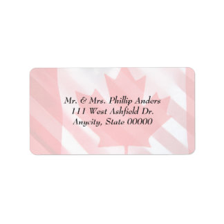 Canada and USA flags fade Label