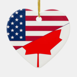 Canada And Usa, hybrids Ceramic Tree Decoration