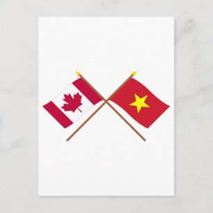 Canada and Vietnam Crossed Flags Postcard