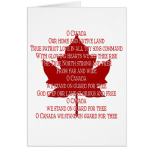 Canada Anthem Card Canada Card Personalised