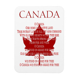 Canada Anthem Fridge Magnet Custom Canada Magnets