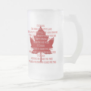 Canada Anthem Glass Souvenir Beer Mug Canada Gift