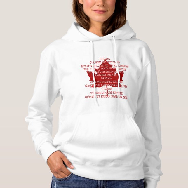 Canada Anthem Hooded T-Shirt Souvenir Canada Shirt (Front)