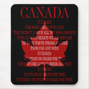 Canada Anthem Mousepad Canada Maple Leaf Mousepad
