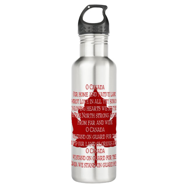Canada Anthem Water Bottle Canada Sports Souvenir (Front)