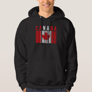 Canada Barcode Maple Leaf Canada Flag Pride Canadi Hoodie
