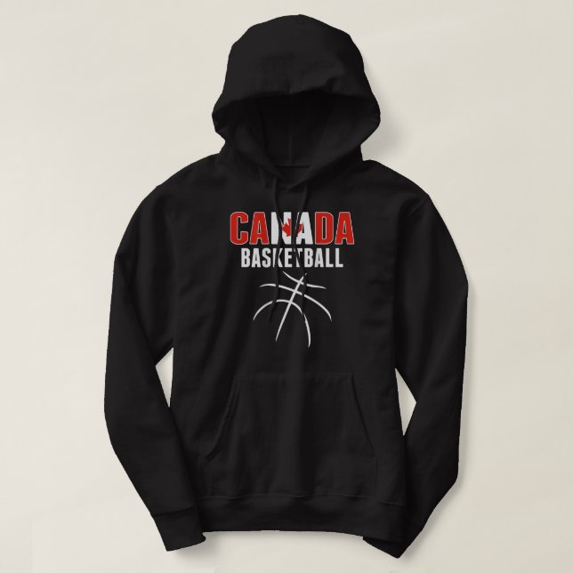Canada Basketball Fans Jersey Canadian Flag Sport  Hoodie (Design Front)