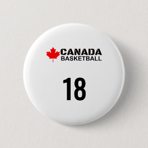Canada Basketball Number 18 Design Gift Idea 6 Cm Round Badge