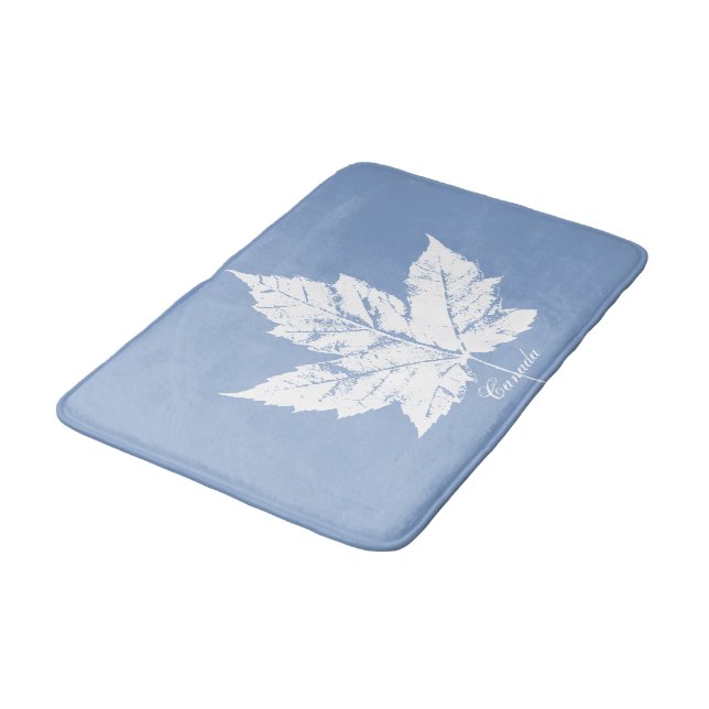 Canada Bath Mat Blue Custom Canada Souvenir Decor (Angled)