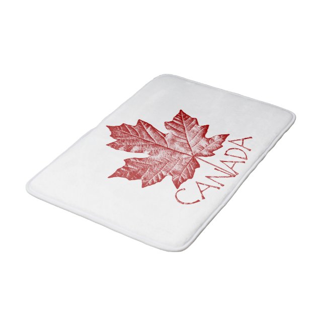 Canada Bath Mat  Canada Souvenir Maple Leaf Decor (Angled)