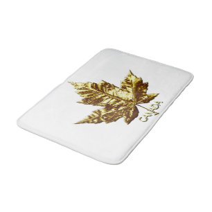 Canada Bath Mat Gold Custom Canada Souvenir Decor