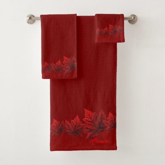 Canada Bath Towel Set Canada Maple Leaf Towels Zazzle.co.uk