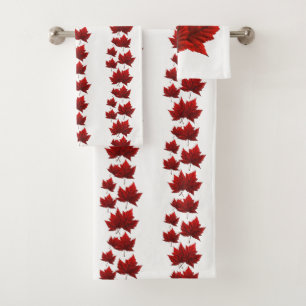 Canada Bath Towel Set Maple Leaf Souvenirs