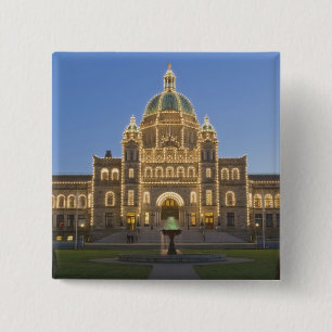 Canada, BC, Victoria, BC Legislature Building at 15 Cm Square Badge