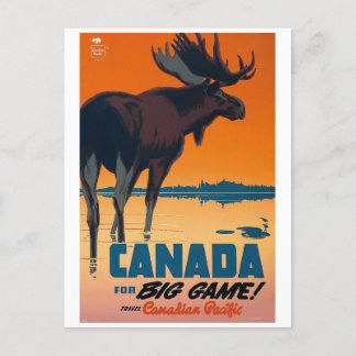 Canada big game postcard