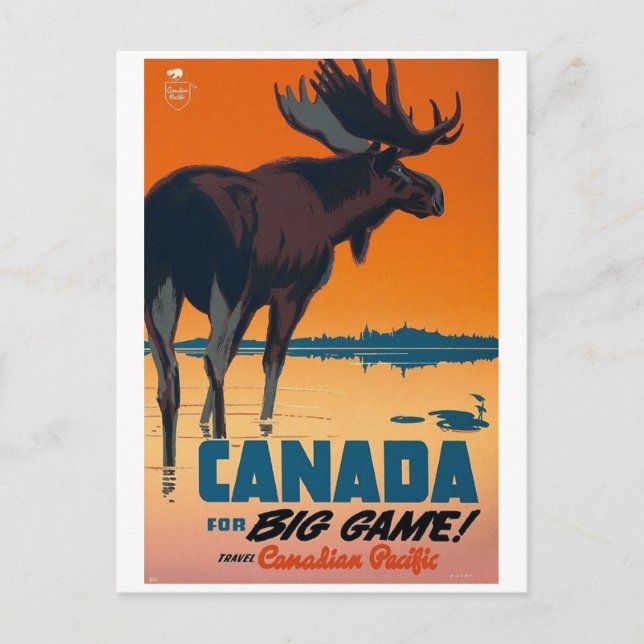 Canada big game postcard (Front)