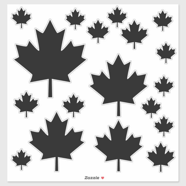 Canada Black Sketch Stylish Maple Leaf (Sheet)