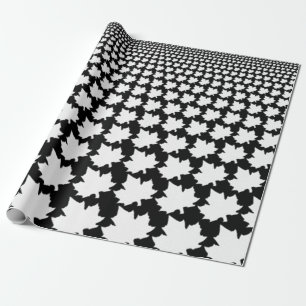 CANADA Black & White Maple Leafs Wrapping Paper