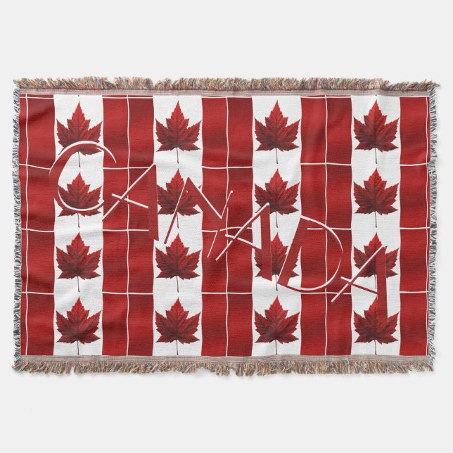 Canada Blanket Canada Flag Souvenir Throw Blanket (Front)