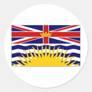 Canada British Columbia Flag Classic Round Sticker