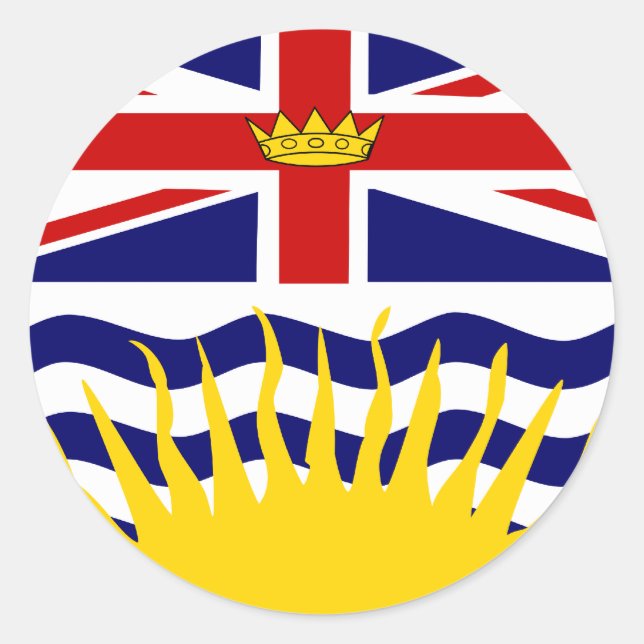 Canada British Columbia High quality Flag Classic Round Sticker (Front)