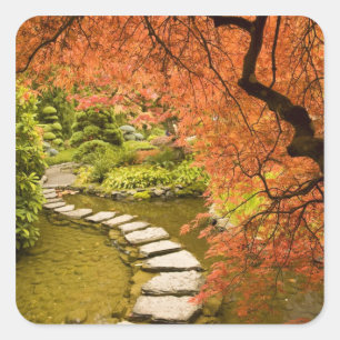 CANADA, British Columbia, Victoria. Autumn Square Sticker