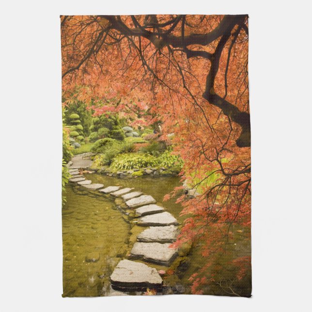 CANADA, British Columbia, Victoria. Autumn Tea Towel (Vertical)