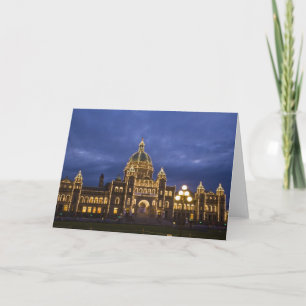 CANADA, British Columbia, Victoria. Evening, Holiday Card