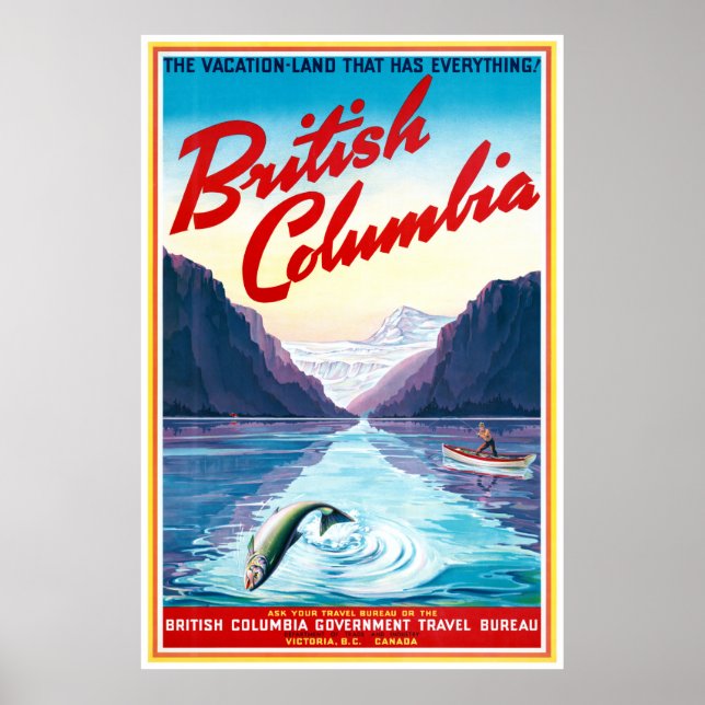 Canada British Columbia Vintage Poster Restored (Front)
