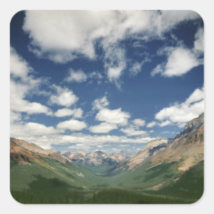 Canada, British Columbia, Yoho NP. Puffy clouds Square Sticker
