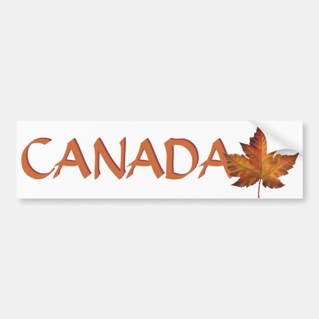 Canada Bumper Sticker Canadian Maple Leaf Stickers (Front)
