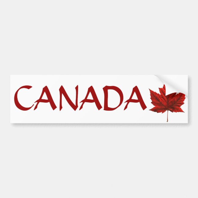 Canada Bumper Sticker Canadian Maple Leaf Stickers (Front)