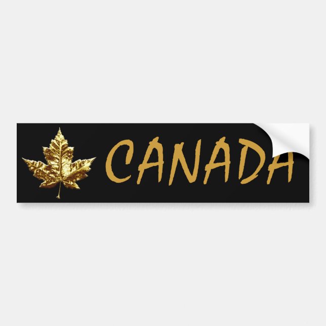 Canada Bumper Sticker Gold Medal Mapleleaf Sticker (Front)