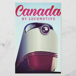 Canada By locomotive 1950s train poster Stationery