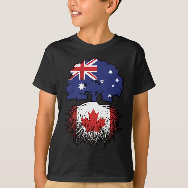 Canada Canadian Australian Australia Tree Roots T-Shirt (Front)