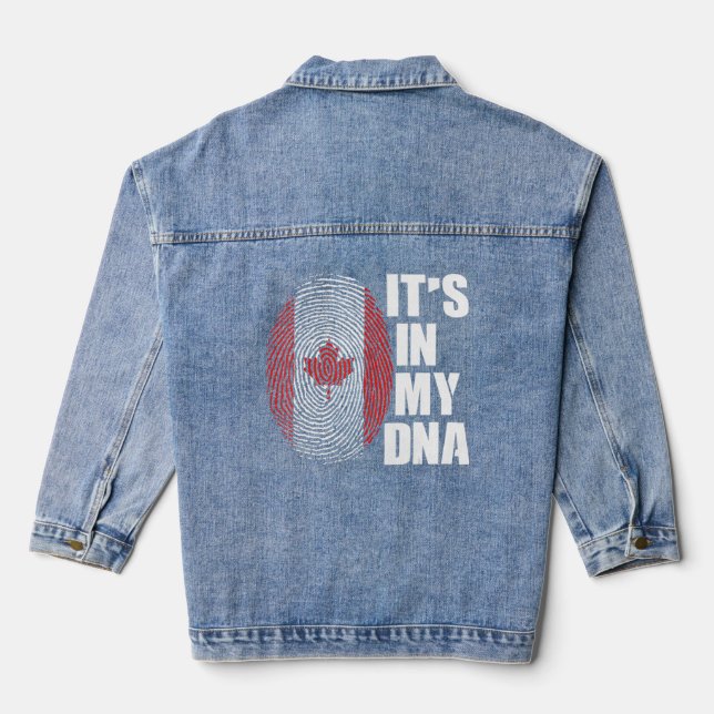 Canada Canadian Canadian Flag Canadian Parents Anc Denim Jacket (Back)
