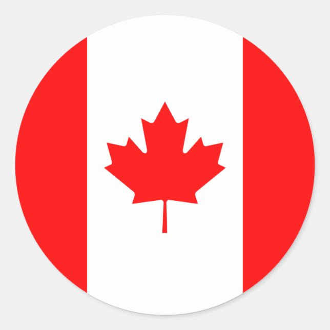 Canada/Canadian Flag Classic Round Sticker (Front)